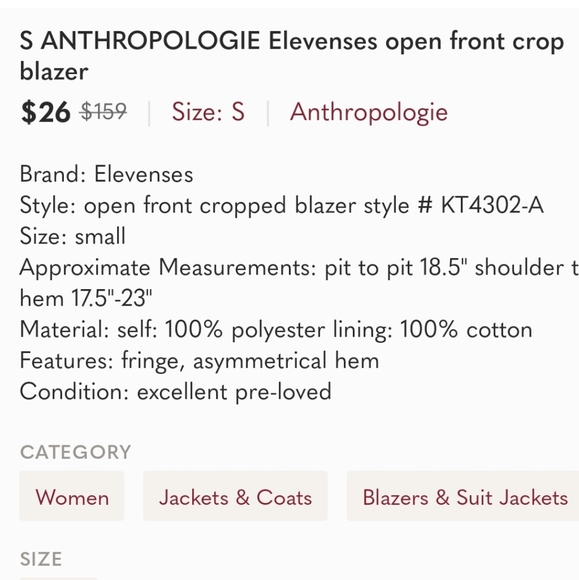 ANTHROPOLOGIE Elevenses Purple Lace Accent Blazer - Picture 7 of 7